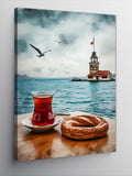 Kanvas Tablo Kız Kulesi Ve Çay