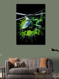 Kanvas Tablo Yeşil Askeri Helikopter