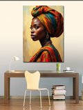 Kanvas Tablo Afrikalı Kadın Portresi