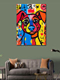 Kanvas Tablo Pop Art Köpek Portresi