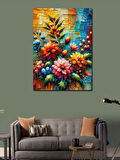 Kanvas Tablo Soyut Çiçek Çizimleri