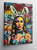 Kanvas Tablo Pop Art Tavşan Kadın