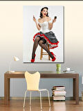 Kanvas Tablo Kırmızı Topuklu Kadın
