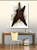 Kanvas Tablo Kahverengi Elektro Gitar
