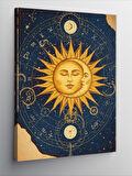Kanvas Tablo Güneş ve Ay Çizimi