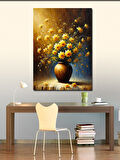 Kanvas Tablo Sarı Çiçek Vazosu