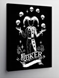Kanvas Tablo Kafatası Joker Çizimi