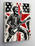 Kanvas Tablo Union Jack ve İskelet
