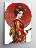 Kanvas Tablo Samuray Geisha Kadın