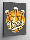 Kanvas Tablo "Beer" Yazılı Şişeler