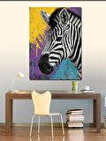 Kanvas Tablo Renkli Zebra