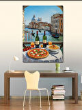 Kanvas Tablo Venedik Manzarası ve İtalyan Sofrası
