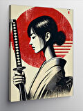 Kanvas Tablo Kılıçlı Japon Kadın