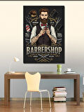 Kanvas Tablo Barber Shop ve Retro Berber Posteri