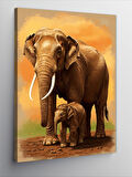 Kanvas Tablo Anne Fil ve Yavru Fil