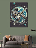 Kanvas Tablo Uzayda Gitar Çalan Astronot