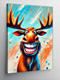 Kanvas Tablo Gülen Geyik ve Canlı Renkler