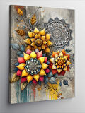 Kanvas Tablo Soyut Çiçek Deseni ve Zarafet