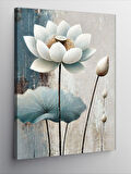Kanvas Tablo Beyaz Lotus Çiçeği ve Minimalist Huzur