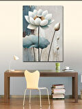Kanvas Tablo Beyaz Lotus Çiçeği ve Minimalist Huzur