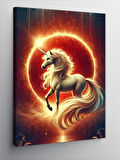 Kanvas Tablo Altın Işıklı Unicorn