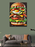 Kanvas Tablo Dev Burger Ve Malzemeler