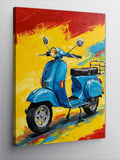Kanvas Tablo Mavi Scooter Motor