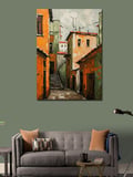 Kanvas Tablo Dar Sokak Ve Binalar