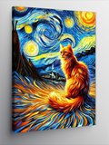 Kanvas Tablo Van Gogh Tarzı Kedi