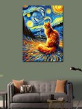 Kanvas Tablo Van Gogh Tarzı Kedi
