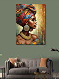 Kanvas Tablo Afrika Tarzı Kadın Portresi