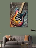 Kanvas Tablo Renkli Elektro Gitar