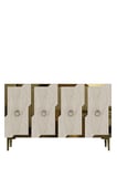 KA1233BTG SEZA Konsol ve Tv Sehpası Beyaz-Traverten-Gold 120cm
