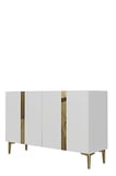 KA1298BG ANKA Konsol ve Tv Sehpası Beyaz-Gold 120cm
