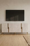 KA1528BTG EVVA Konsol ve Tv Sehpası Beyaz-Traverten-Gold 150cm