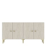 KA1817BTG SİMPLE Konsol ve Tv Sehpası Beyaz-Traverten-Gold 180cm