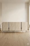 KA1898BTS ANKA Konsol ve Tv Sehpası Beyaz-Traverten-Silver 180cm