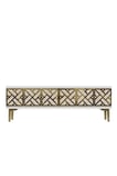 TSA1238BTG AREX Tv Sehpası Beyaz-Traverten-Gold 120cm