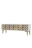 TSA1238BTG AREX Tv Sehpası Beyaz-Traverten-Gold 120cm