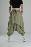 Oversize Şalvarlı Haki Jogger Pantolon