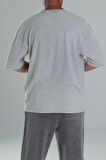 Yıkamalı Gri Oversize T-Shirt