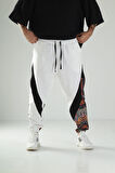 Etnik Desenli Gabardin Jogger Pantolon