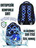 OPTİZON SONIC DESENLİ Üçlü Erkek Çocuk İlkokul Sonic Okul Çantası + Termal Beslenme Çantası + Kalemlik