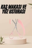 Kavisli Kaş Kirpik Düzeltici Bıyık Alma Taraklı Kaş Makası Yüz Bakım Seti M