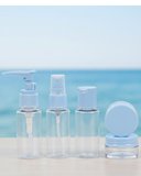 5’li Seyahat Dolum Şişe Seti 30 ml Şeffaf Taşıma Çantalı