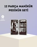 Paslanmaz Çelik Çok Fonksiyonlu 12 Manikür Seti