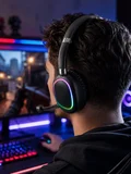 RGB Işıklı Bluetooth Mikrofonlu Kulaklık Uzun Süreli Kullanım Type-C Şarjlı