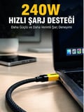 240W 3'ü 1 Arada Hızlı Şarj Kablosu USB Type-C Lightning Micro USB