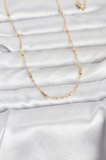 CM 14K Gold Renk Bar Zincir Model 60 cm Kadın Kolye 5886