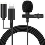 ALLY iPhone Lightning Yaka Mikrofonu+3.5MM jack Profesyonel Youtuber Mikrofonu-(5775